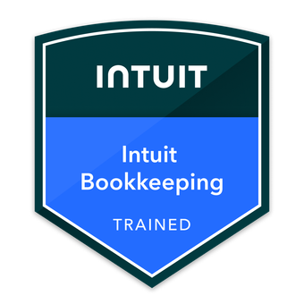 Intuit Bookkeeping certification badge issued to Airiel Woodell.